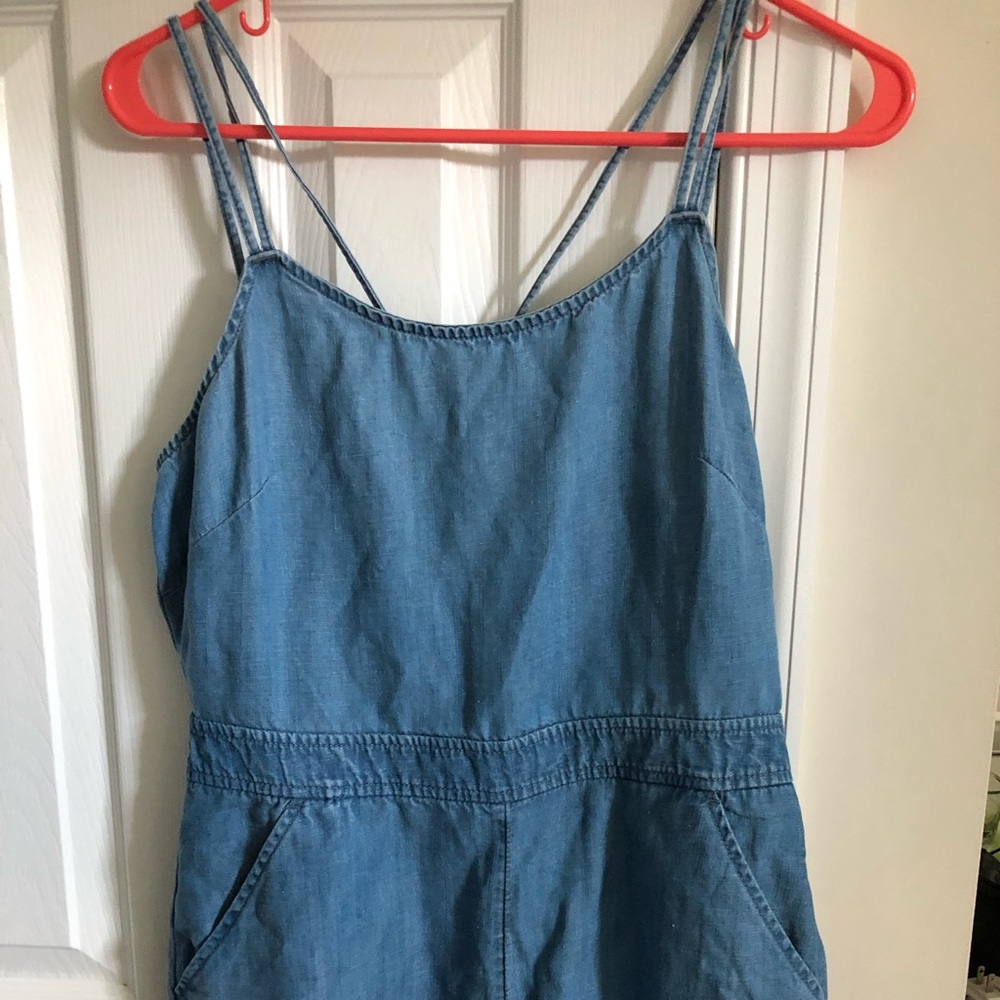 Chambray jumpsuit shorts
